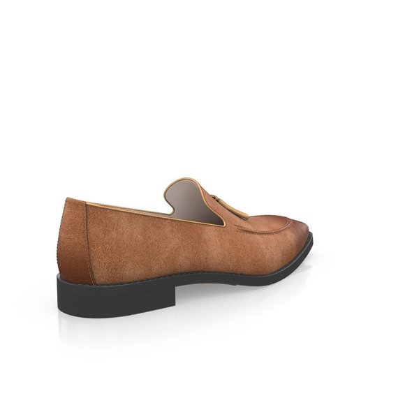 Bashwood Handmade Brown Suede Tussle Loafer Shoes For Men main image 6